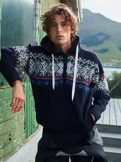 Dale of Norway Weatherproof^Vail Weatherproof Men's Norwegian Wool Hoodie Navy Indigo Blueshadow
