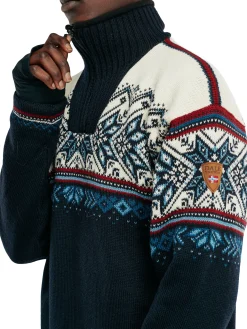 Dale of Norway Weatherproof^Vail Weatherproof Men's Sweater - Norwegian Wool Navy Red Offwhite Indigo Blue