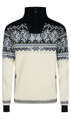 Dale of Norway Weatherproof^Vail Weatherproof Men's Sweater - Norwegian Wool Offwhite Smoke Navy Blue