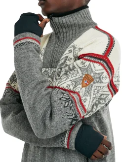 Dale of Norway Weatherproof^Vail Weatherproof Men's Sweater - Norwegian Wool Smoke Raspberry Offwhite Charc