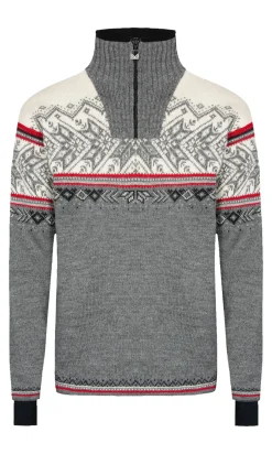 Dale of Norway Weatherproof^Vail Weatherproof Men's Sweater - Norwegian Wool Smoke Raspberry Offwhite Charc