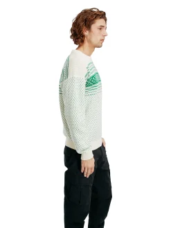 Dale of Norway Round Neck^Valloy Men's Wool Sweater Offwhite Brightgreen