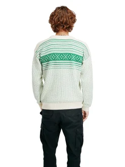 Dale of Norway Round Neck^Valloy Men's Wool Sweater Offwhite Brightgreen