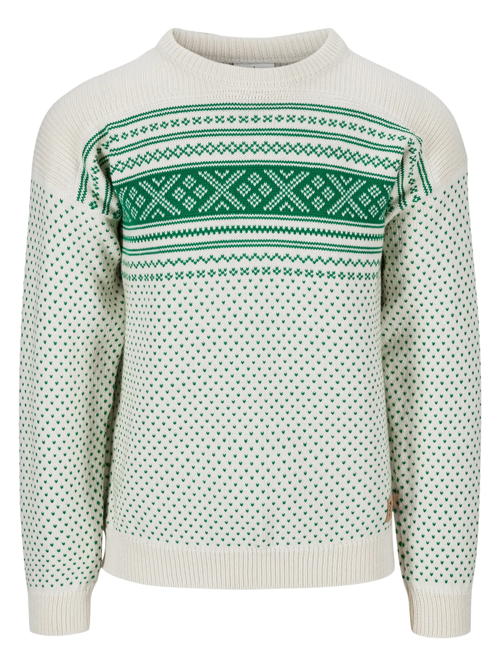 Dale of Norway Round Neck^Valloy Men's Wool Sweater Offwhite Brightgreen