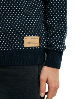Dale of Norway Round Neck^Valloy Men's Wool Sweater Navy Offwhite