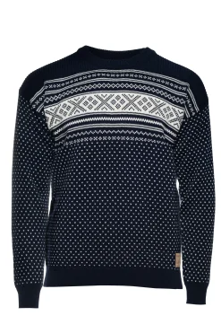 Dale of Norway Round Neck^Valloy Men's Wool Sweater Navy Offwhite