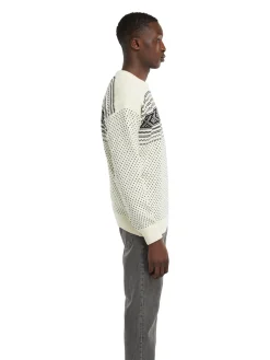 Dale of Norway Round Neck^Valloy Men's Wool Sweater Offwhite Black