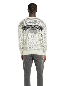 Dale of Norway Round Neck^Valloy Men's Wool Sweater Offwhite Black
