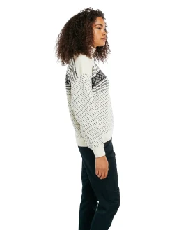 Dale of Norway Turtle-Neck^Valloy Women's Wool Sweater Offwhite Black