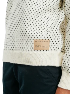 Dale of Norway Turtle-Neck^Valloy Women's Wool Sweater Offwhite Black