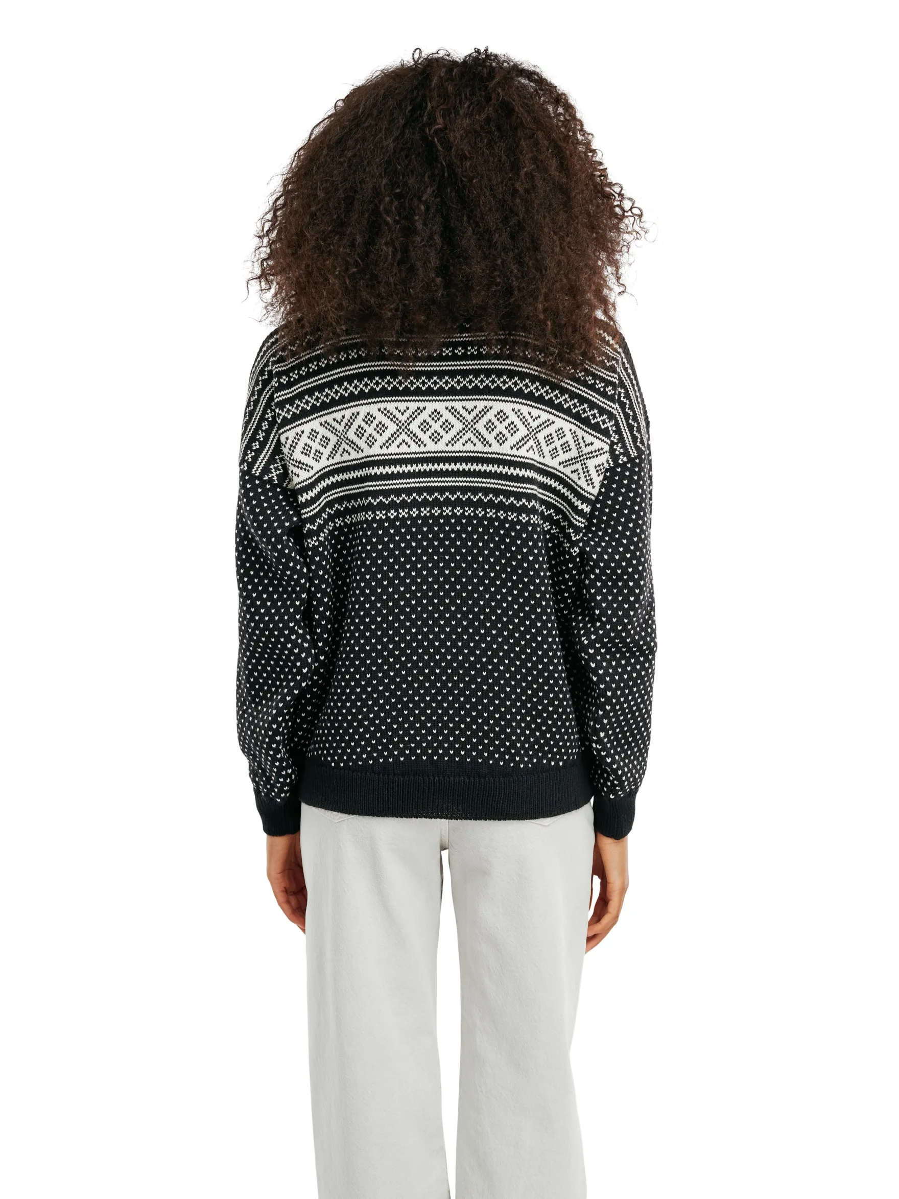 Dale of Norway Turtle-Neck^Valloy Women's Wool Sweater Black Offwhite