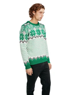 Dale of Norway Round Neck^Vegard Men's Knit Sweater Brightgreen Offwhite