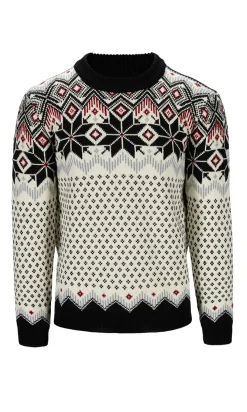 Dale of Norway Round Neck^Vegard Men's Knit Sweater Black Offwhite Metal Redrose