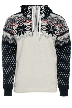 Dale of Norway Weatherproof^Vegard Weatherproof Men's Hoodie - Norwegian Wool Offwhite Black Redrose