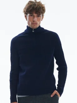 Dale of Norway Half-Zip^Vegvisir Men's Sweater - Norwegian Wool Navy