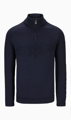 Dale of Norway Half-Zip^Vegvisir Men's Sweater - Norwegian Wool Navy