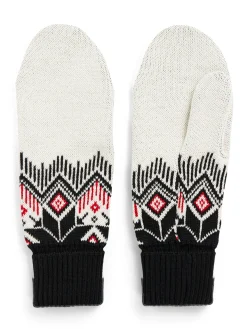 Dale of Norway Mittens^Vilja Unisex Merino Wool Mittens Offwhite Black Raspberry