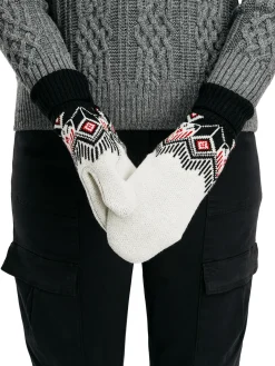 Dale of Norway Mittens^Vilja Unisex Merino Wool Mittens Offwhite Black Raspberry