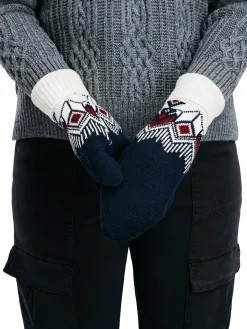 Dale of Norway Mittens^Vilja Unisex Merino Wool Mittens Navy Offwhite Raspberry