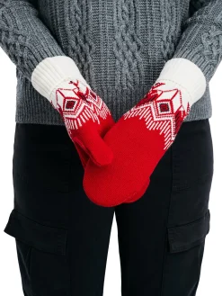 Dale of Norway Mittens^Vilja Unisex Merino Wool Mittens Raspberry Offwhite