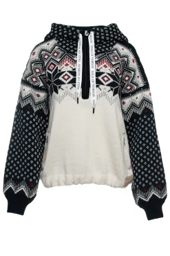 Dale of Norway Weatherproof^Vilja Weatherproof Women's Hoodie - Norwegian Wool Offwhite Black Redrose