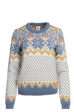 Dale of Norway Round Neck^Vilja Women's Knit Sweater Offwhite Blueshadow Mustard