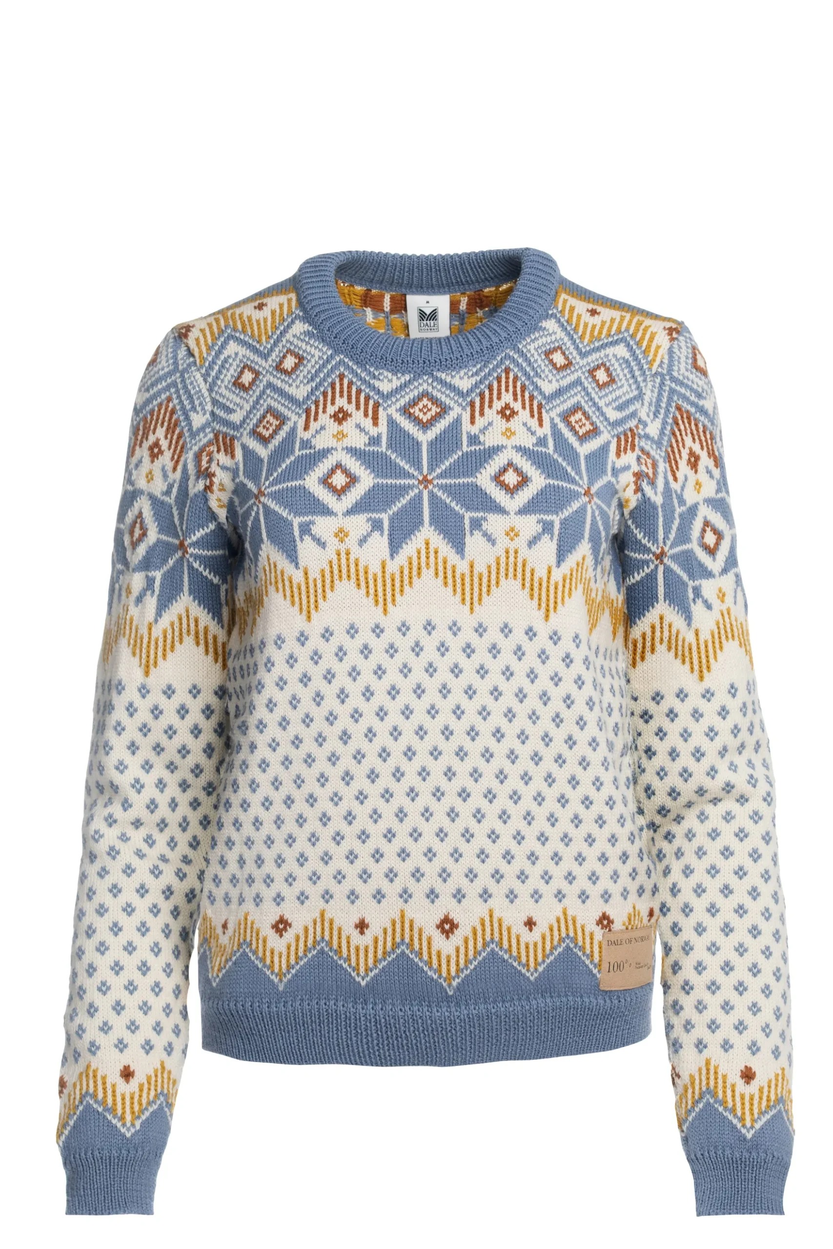 Dale of Norway Round Neck^Vilja Women's Knit Sweater Offwhite Blueshadow Mustard
