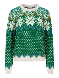 Dale of Norway Round Neck^Vilja Women's Knit Sweater Brightgreen Offwhite