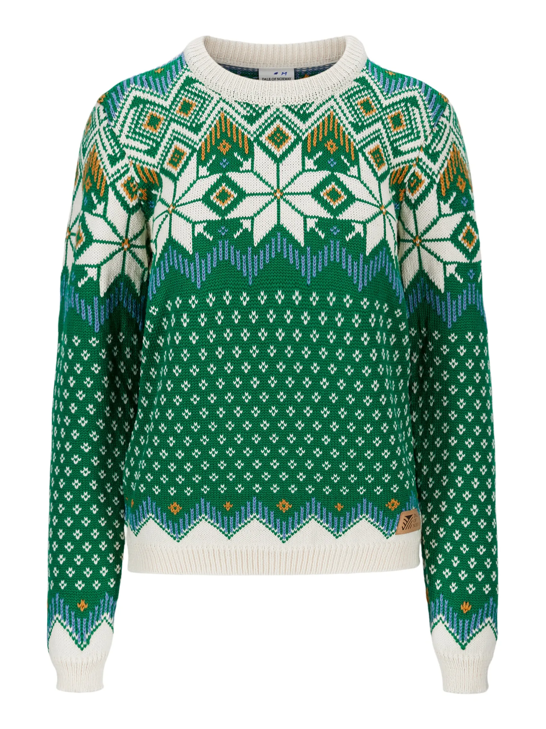 Dale of Norway Round Neck^Vilja Women's Knit Sweater Brightgreen Offwhite