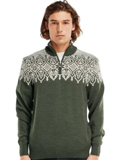 Dale of Norway Half-Zip^Winterland Men's Merino Wool Sweater Dark Green