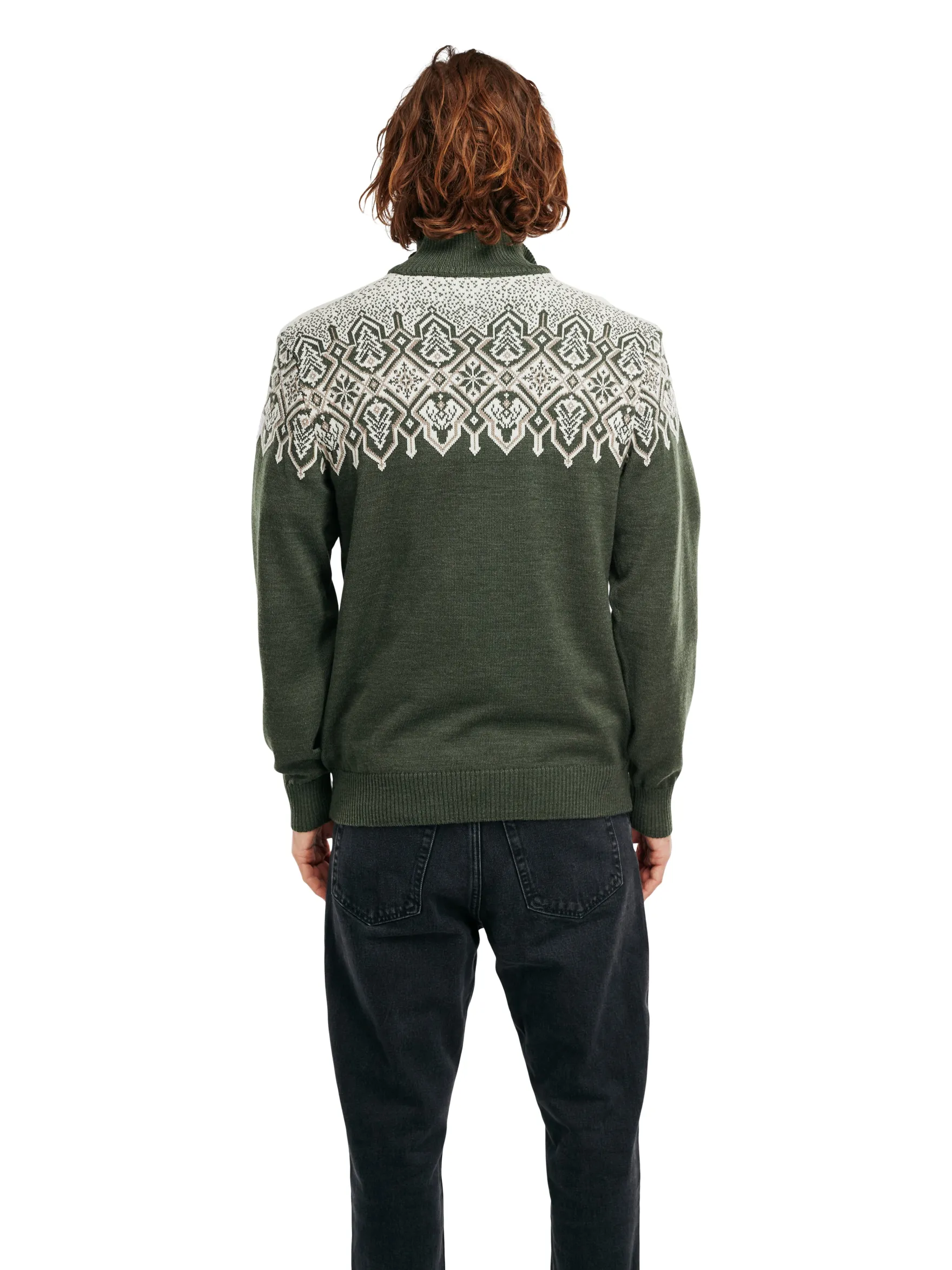 Dale of Norway Half-Zip^Winterland Men's Merino Wool Sweater Dark Green