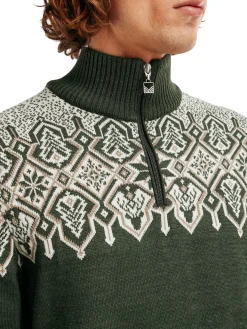 Dale of Norway Half-Zip^Winterland Men's Merino Wool Sweater Dark Green