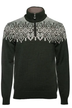 Dale of Norway Half-Zip^Winterland Men's Merino Wool Sweater Dark Green