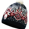 Dale of Norway Hats^Winterland Unisex Merino Wool Hat Navy Offwhite Raspberry