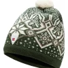 Dale of Norway Hats^Winterland Unisex Merino Wool Hat Darkgreen Offwhite Sand