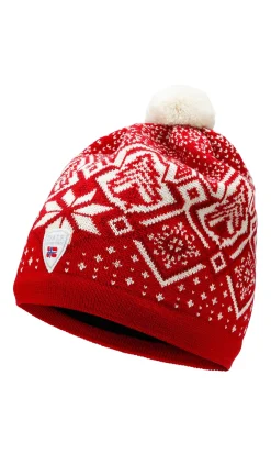 Dale of Norway Hats^Winterland Unisex Merino Wool Hat Raspberry Offwhite Redrose