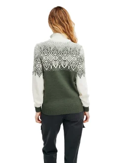 Dale of Norway Half-Zip^Winterland Women's Merino Wool Sweater Dark Green