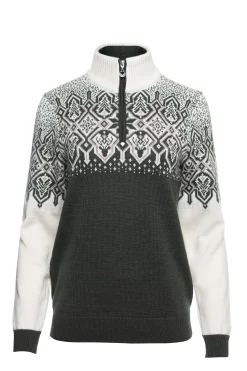 Dale of Norway Half-Zip^Winterland Women's Merino Wool Sweater Dark Green