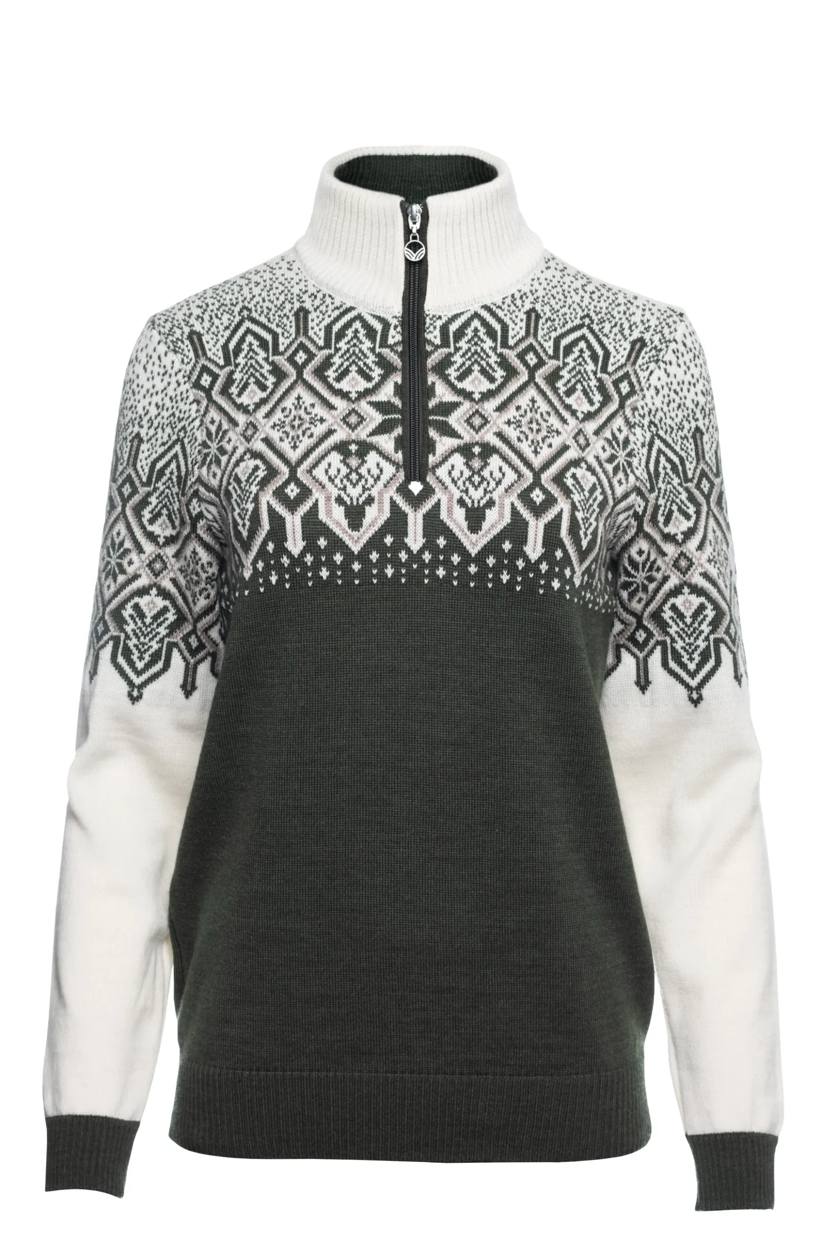 Dale of Norway Half-Zip^Winterland Women's Merino Wool Sweater Dark Green