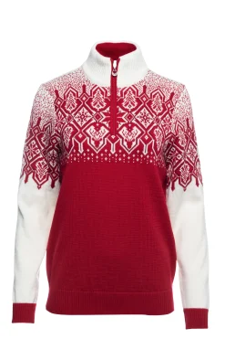 Dale of Norway Half-Zip^Winterland Women's Merino Wool Sweater Raspberry